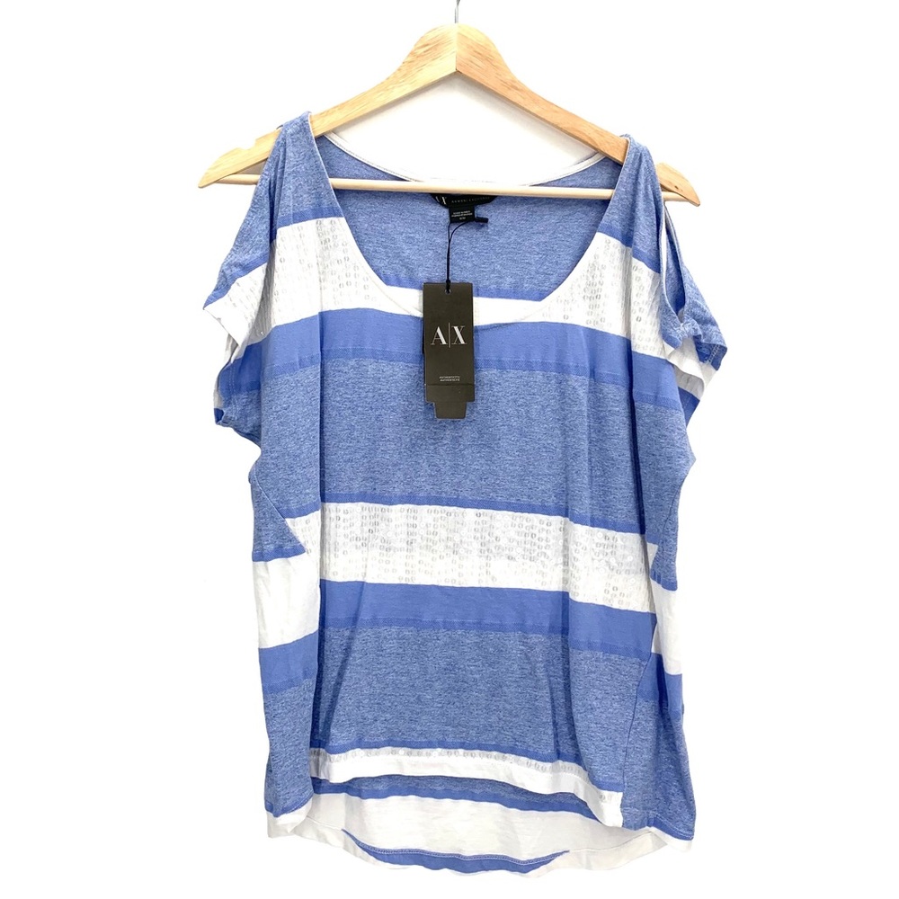 A/X Armani Exchange Blue & White Striped Women’s Top